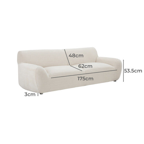 CORNER OFFICE SAIRA 3 SEATER UPHOLSTERED SOFA