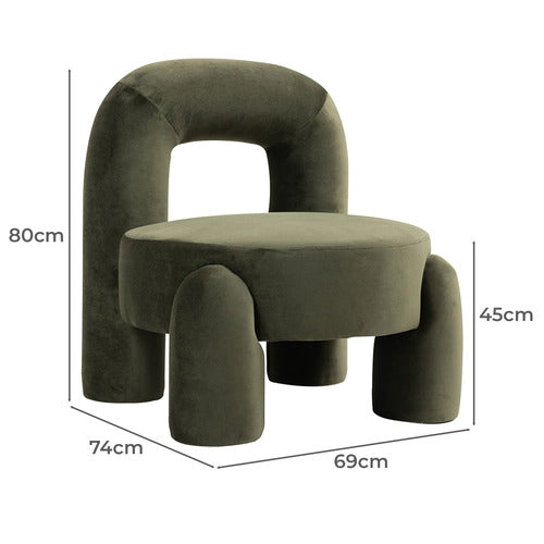 EVIE HOME SAMIR VELVET ACCENT CHAIR