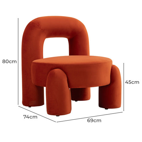 EVIE HOME SAMIR VELVET ACCENT CHAIR