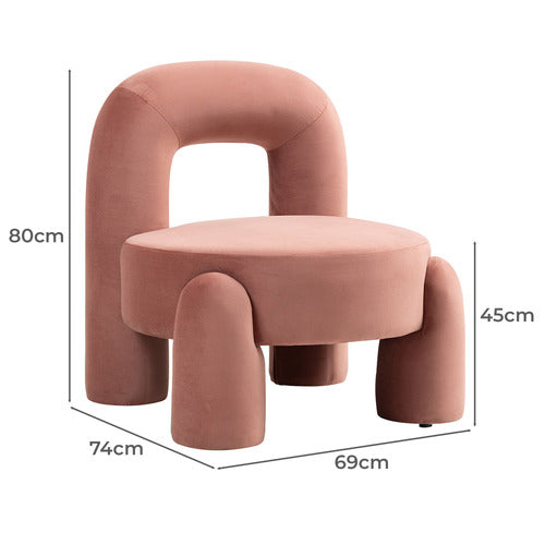EVIE HOME SAMIR VELVET ACCENT CHAIR