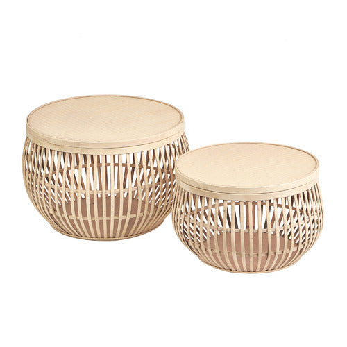 MADDISON LANE SARA BAMBOO COFFEE TABLES (SET OF 2)