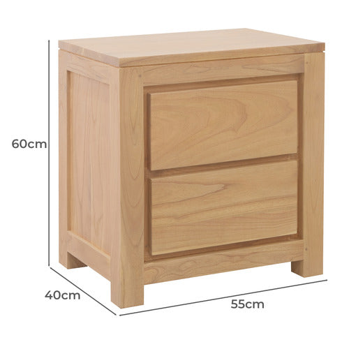 LA VERDE SAUL CEDAR WOOD BEDSIDE TABLE