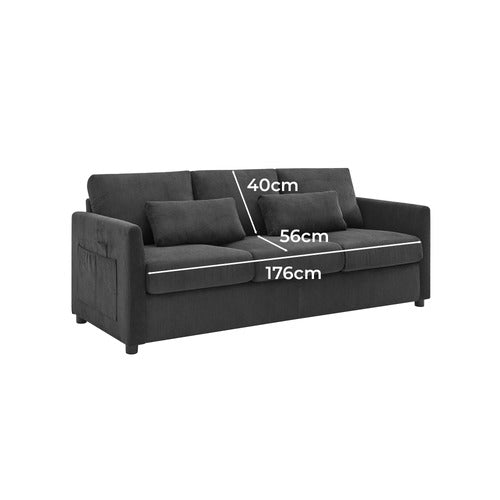 CORE LIVING SAULE 3 SEATER CORDUROY SOFA
