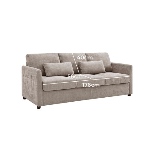 CORE LIVING SAULE 3 SEATER UPHOLSTERED SOFA