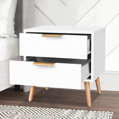 HOXTON ROOM SEBASTIAN 2 DRAWER BEDSIDE TABLE