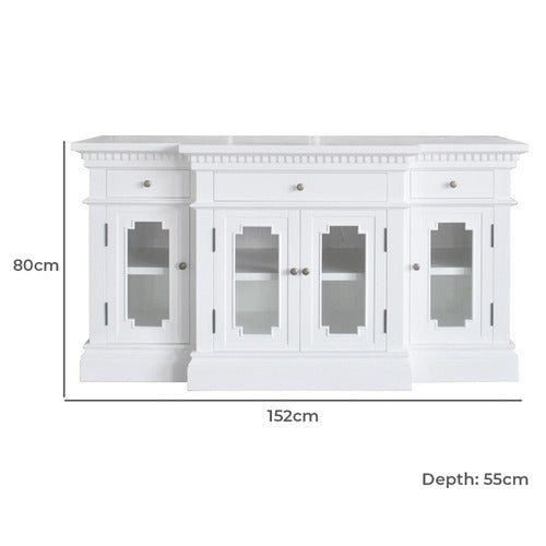 HAMILTON FURNITURE WHITE SEBASTIAN 4 DOOR TV UNIT
