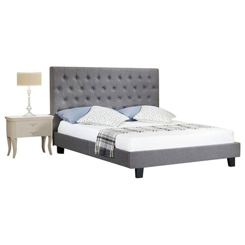 RAWSON & CO GREY SEBASTIAN UPHOLSTERED BED FRAME