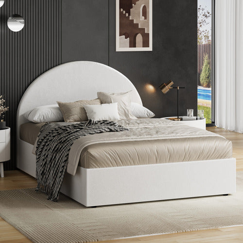 LIVING FUSION SERAPHINE FAUX LEATHER GAS LIFT STORAGE BED