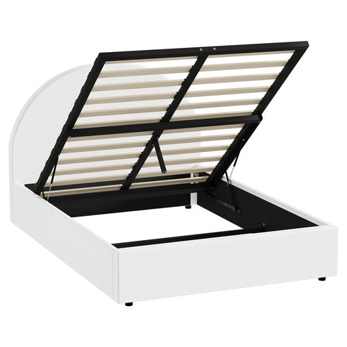 LIVING FUSION SERAPHINE FAUX LEATHER GAS LIFT STORAGE BED