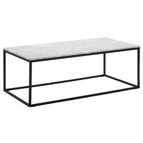 110CM BLACK SERENA ITALIAN CARRARA MARBLE COFFEE TABLE