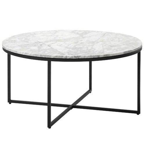 80CM WHITE SERENA ITALIAN CARRARA MARBLE COFFEE TABLE