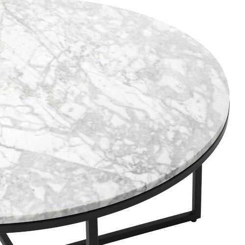80CM WHITE SERENA ITALIAN CARRARA MARBLE COFFEE TABLE