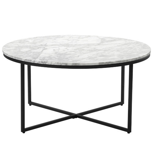 80CM WHITE SERENA ITALIAN CARRARA MARBLE COFFEE TABLE
