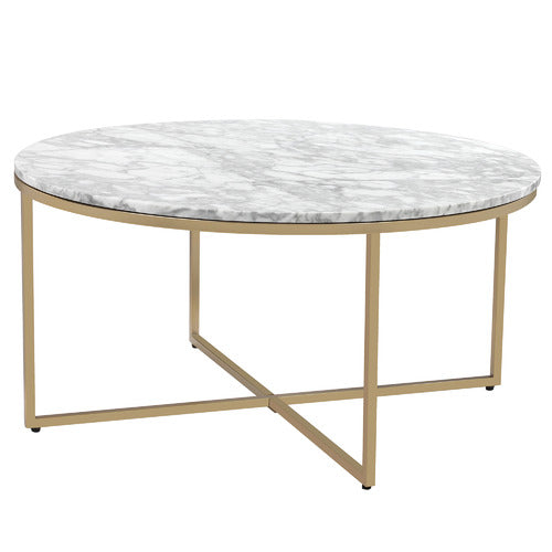 80CM WHITE SERENA ITALIAN CARRARA MARBLE COFFEE TABLE