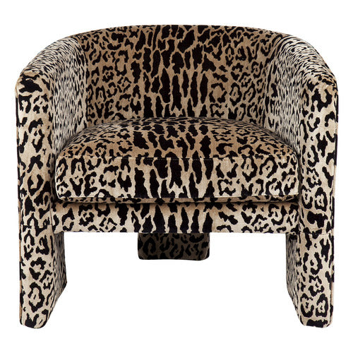 REXINGTON HOME SHANA LEOPARD VELVET TUB CHAIR