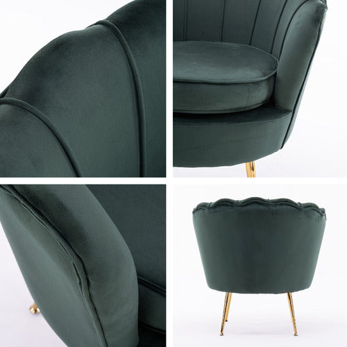 LETITIA LANE 2 PIECE SHANAYA VELVET ARMCHAIR & OTTOMAN SET
