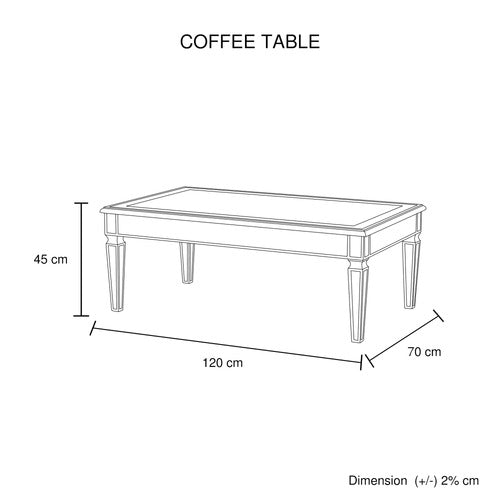 SOUTHERN STYLERS SIERRA MIRRORED COFFEE TABLE
