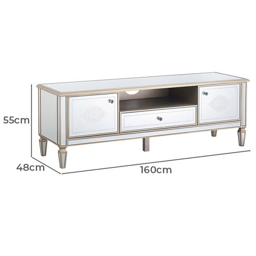 SOUTHERN STYLERS SIERRA MIRRORED TV UNIT