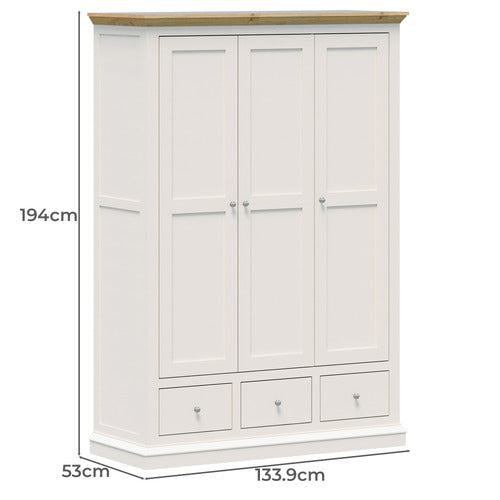 CAPE FURNITURE AREND 3 DOOR 3 DRAWER WARDROBE