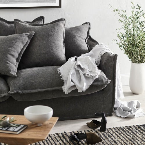 HYDE PARK HOME CUMULUS PREMIUM 3 SEATER COTTON SLIPCOVER SOFA