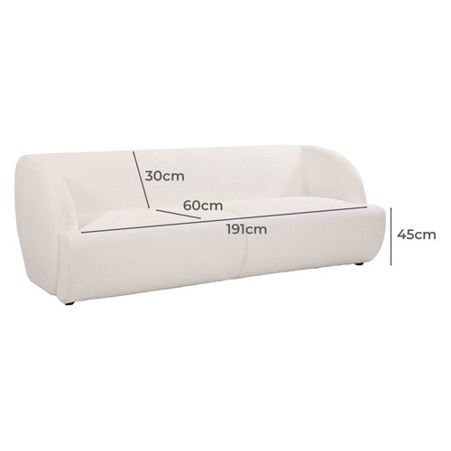 BY DESIGNS SOLEDAD 3 SEATER BOUCLE SOFA