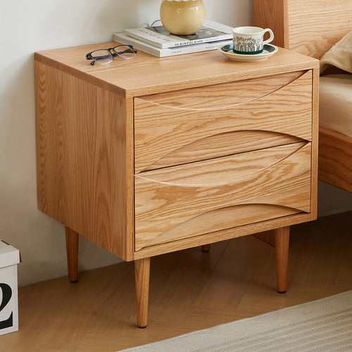 MODERN COLLECTIVE SOPHIE AMERICAN OAK WOOD BEDSIDE TABLE