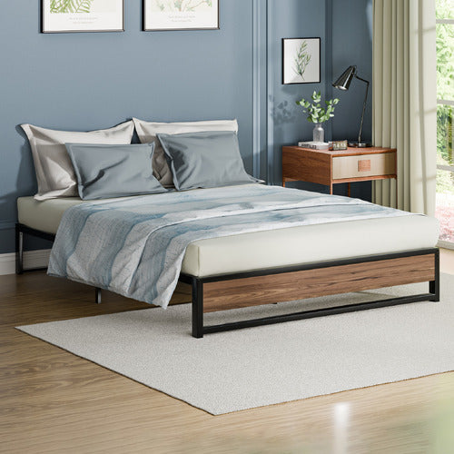 HOXTON ROOM SOREN STEEL & TIMBER BED BASE