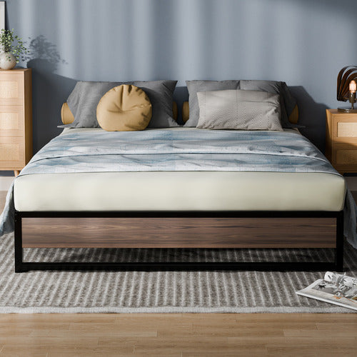 HOXTON ROOM SOREN STEEL & TIMBER BED BASE