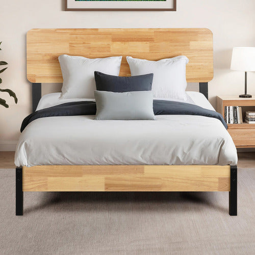 EXPERT HOMEWARES STANO RUBBERWOOD BED FRAME