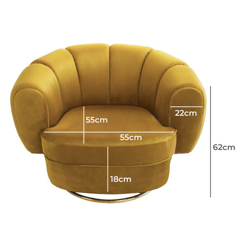 BROOKLYN AND BELLA STEINMANN VELVET SWIVEL ARMCHAIR