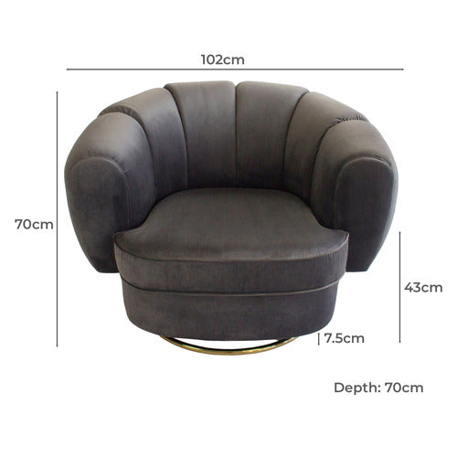 BROOKLYN AND BELLA STEINMANN VELVET SWIVEL ARMCHAIR