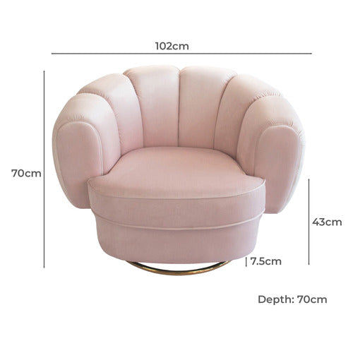 BROOKLYN AND BELLA STEINMANN VELVET SWIVEL ARMCHAIR