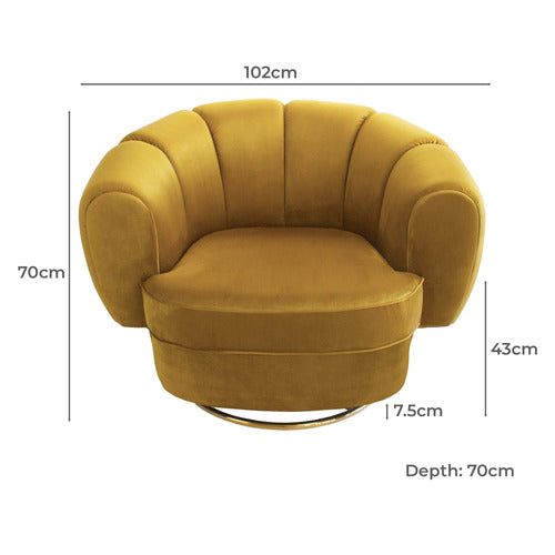 BROOKLYN AND BELLA STEINMANN VELVET SWIVEL ARMCHAIR