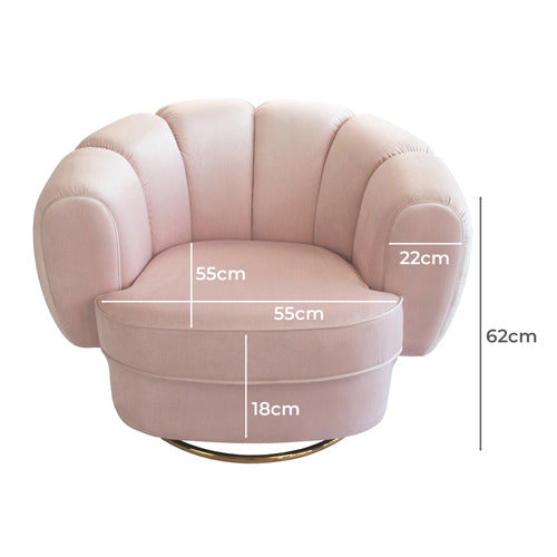 BROOKLYN AND BELLA STEINMANN VELVET SWIVEL ARMCHAIR