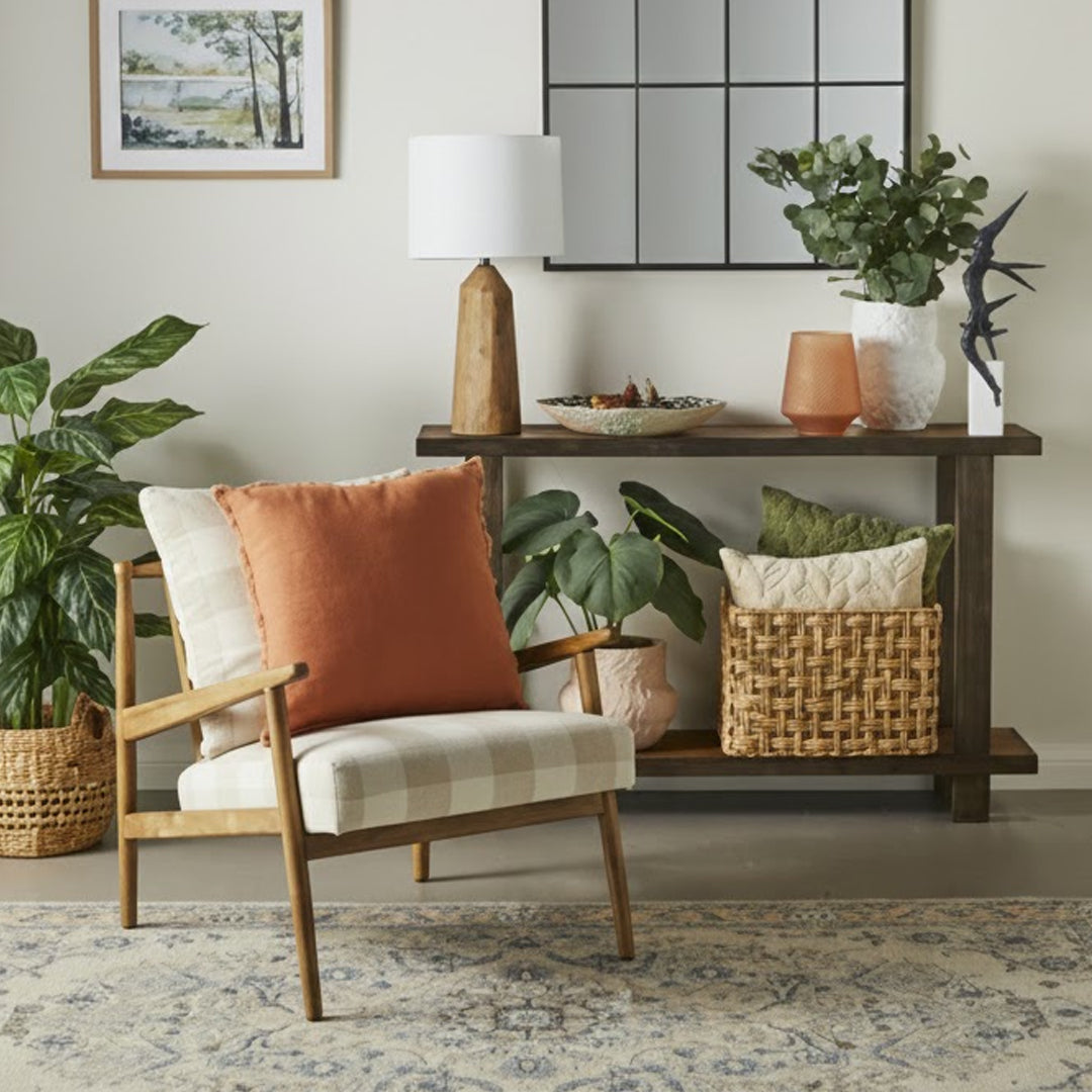 THE HOME COLLECTIVE GRANGE RUBBERWOOD ACCENT CHAIR