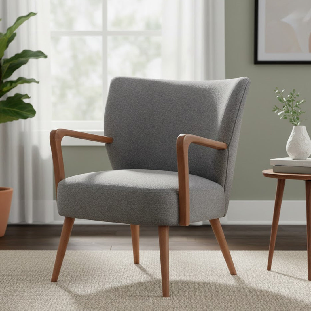 THE HOME COLLECTIVE GREY COOPER ARMCHAIR