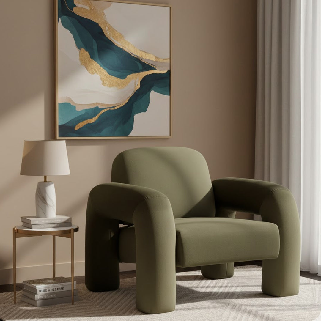 THE HOME COLLECTIVE MEINE VELVET ARMCHAIR