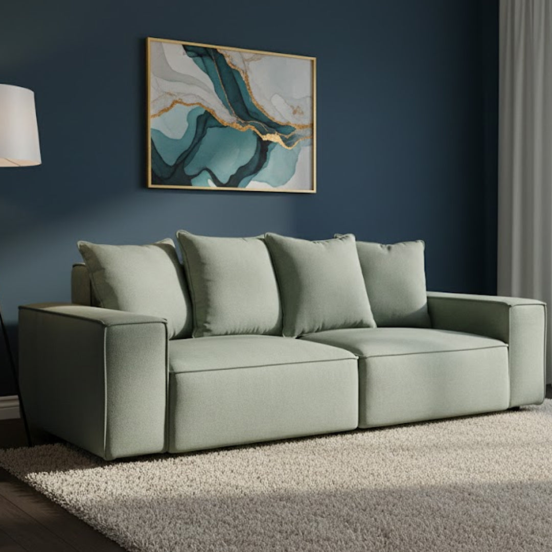 TILLEY FABRIC 2 SEATER SOFA GREEN