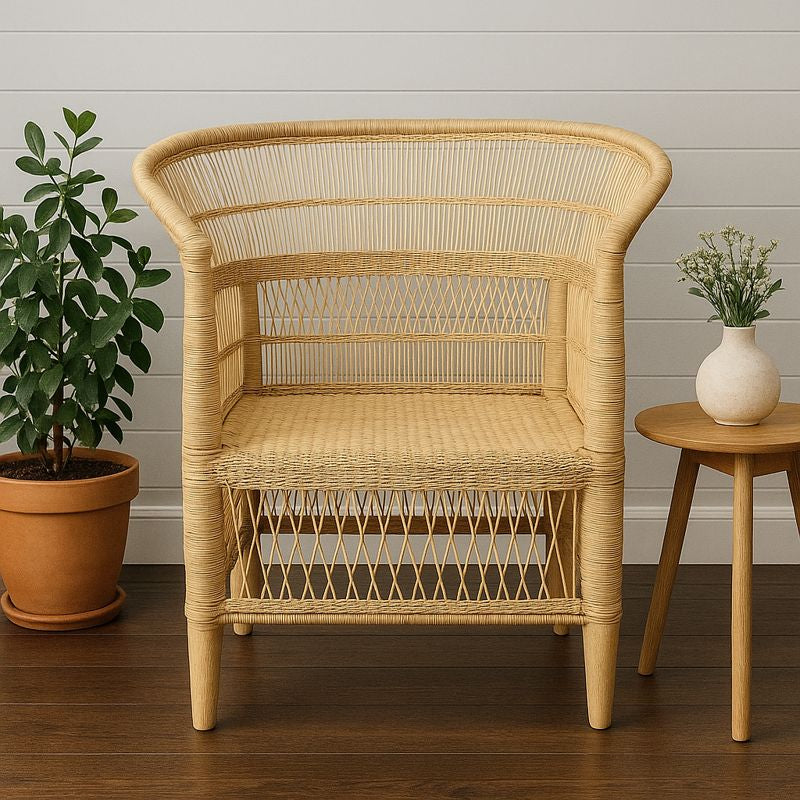 TRIBAL EXPRESSIONS AUTHENTIC MALAWI REED ARMCHAIR