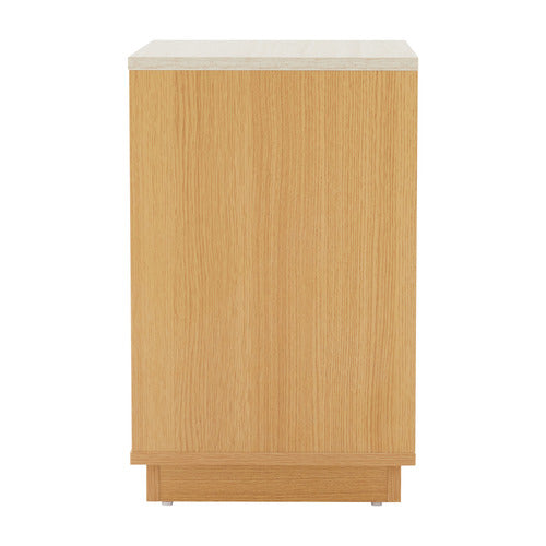 TALIA TRAVERTINE-LOOK BEDSIDE TABLE