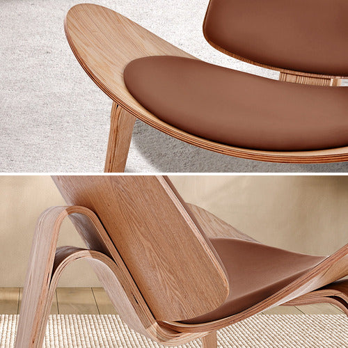 BRAXTON HOME TAN MARLEY FAUX LEATHER ACCENT CHAIR