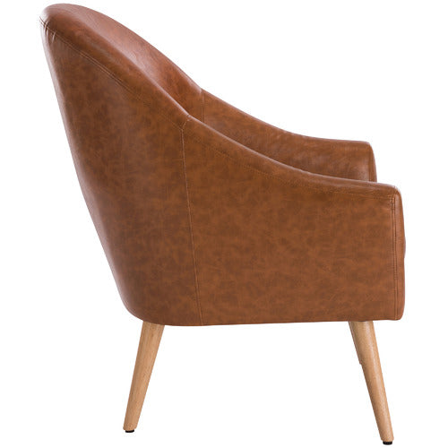 TAN MAYA FAUX LEATHER ARMCHAIR