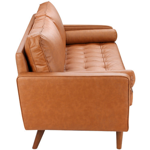 TAN STOCKHOLM FAUX LEATHER SOFA