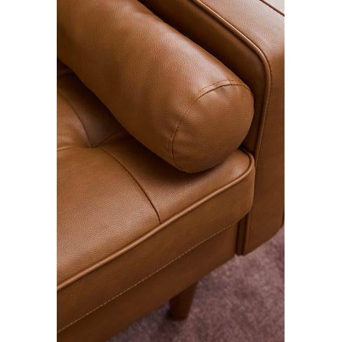 TAN STOCKHOLM FAUX LEATHER SOFA