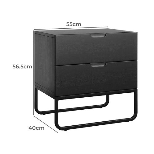 CONTINENTAL DESIGNS TANISHA 2 DRAWER BEDSIDE TABLE