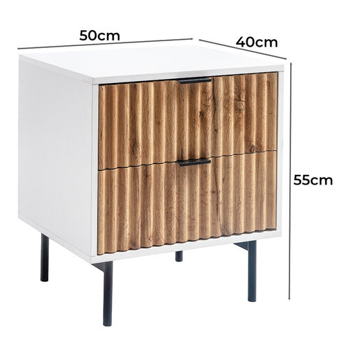 CAPE FURNITURE TERRA 2 DRAWER BEDSIDE TABLE