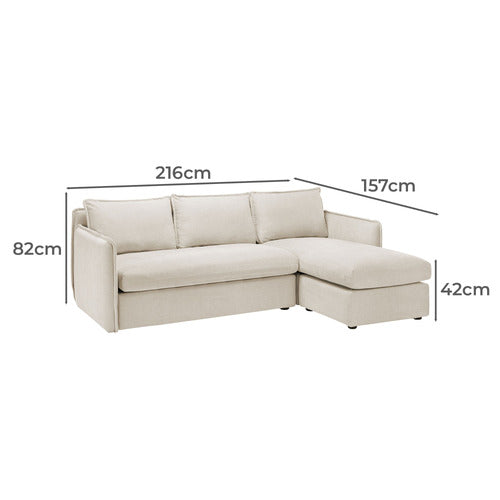 THEA 3 SEATER SOFA WITH REVERSIBLE CHAISE