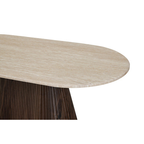 KEYS ROAD DESIGNS THEIA TRAVERTINE-LOOK COFFEE TABLE