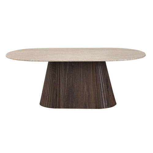 KEYS ROAD DESIGNS THEIA TRAVERTINE-LOOK COFFEE TABLE