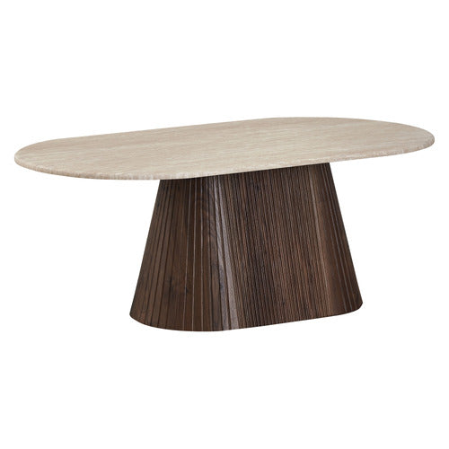 KEYS ROAD DESIGNS THEIA TRAVERTINE-LOOK COFFEE TABLE